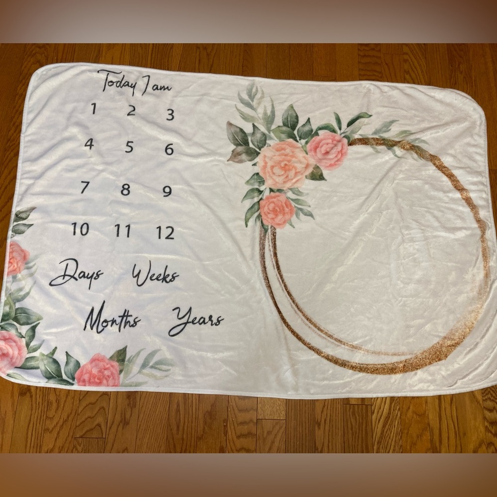 Grow With Me Baby Blanket Floral Baby Girl